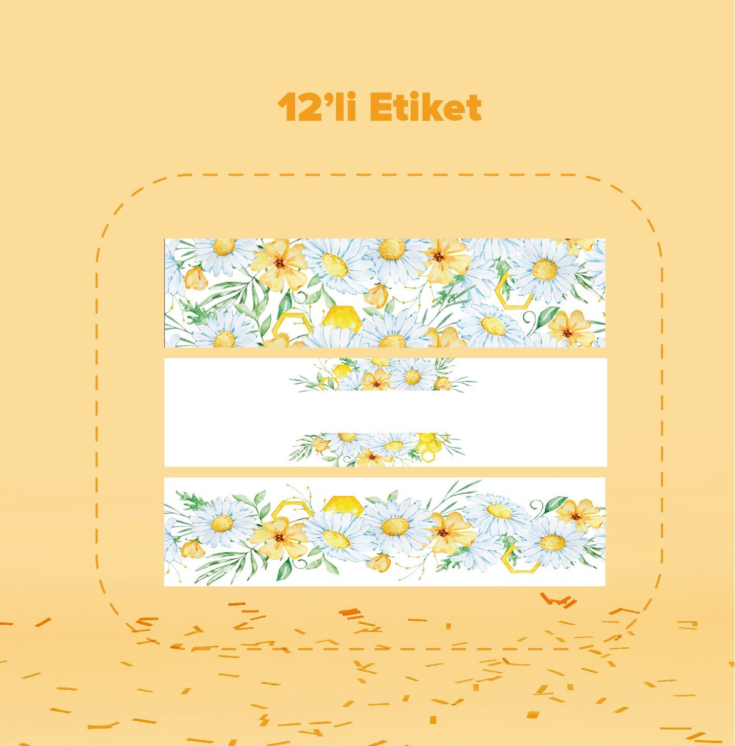 Arı Temalı Su Şişesi Etiketi