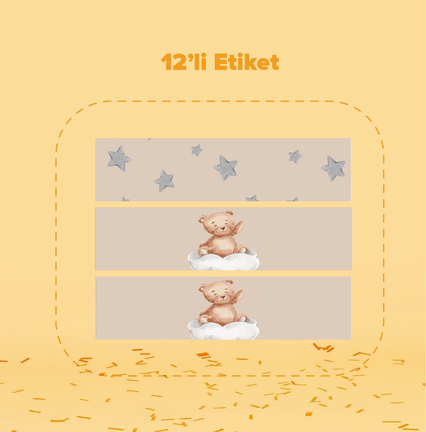 Ayıcık Temalı Su Şişesi Etiketi