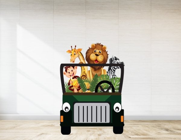 Arabalı Safari Hayvanları  Ayaklı Pano