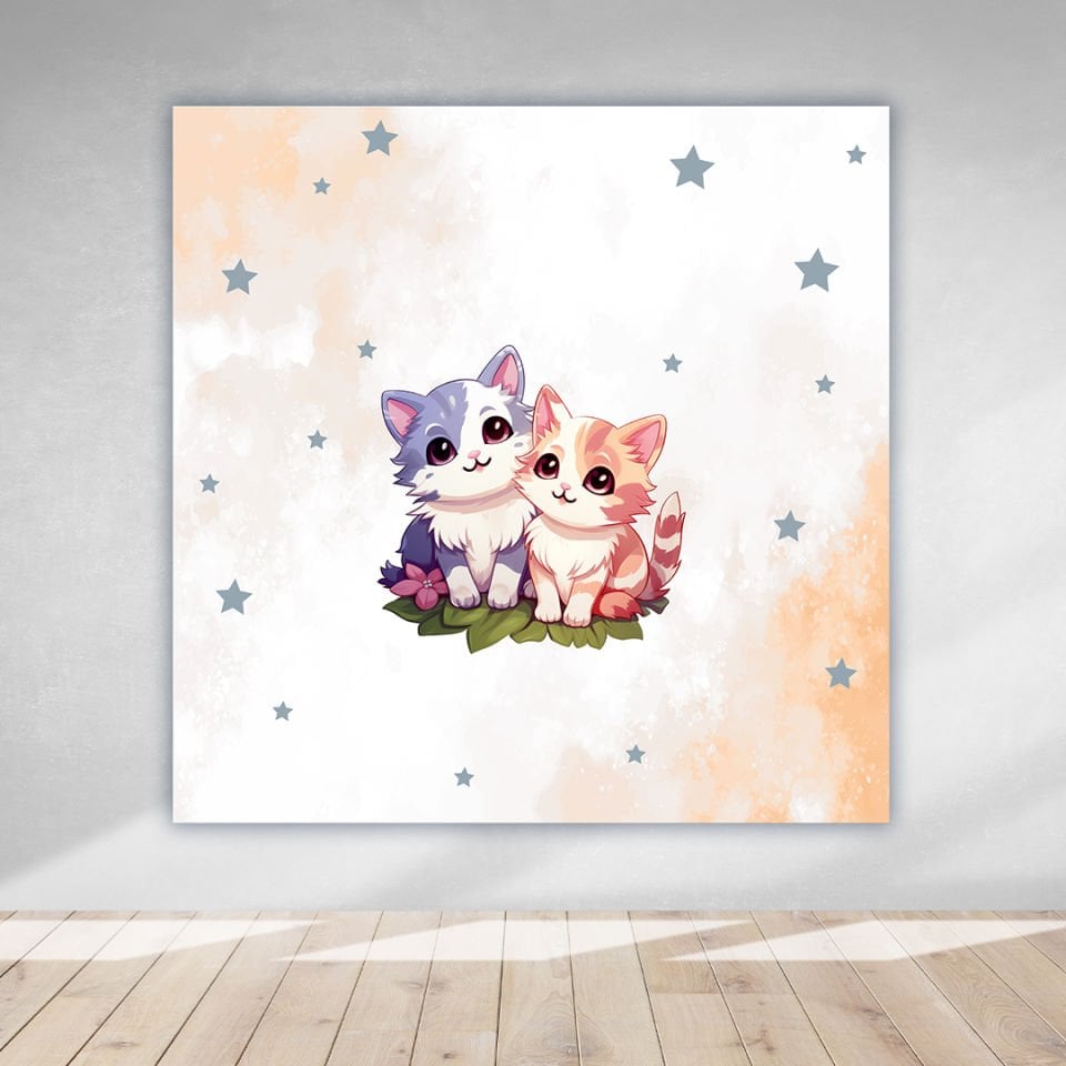 Kedi Temalı Doğum Günü Afişi