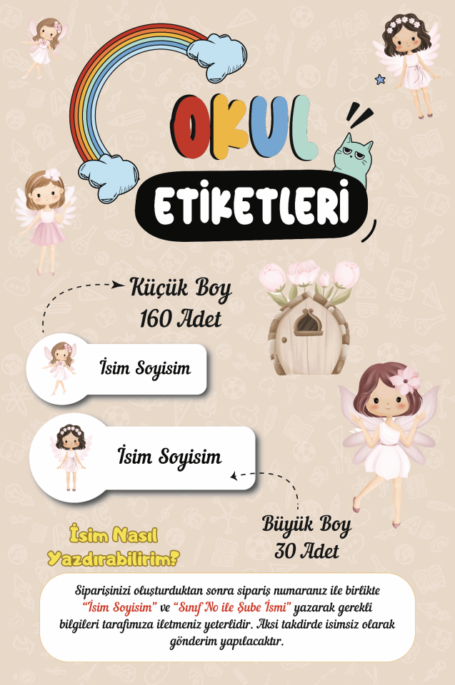 Peri Temalı Okul Etiketleri