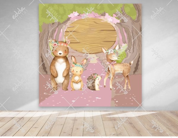 Woodland Hayvanları  Temalı Kare  Afiş