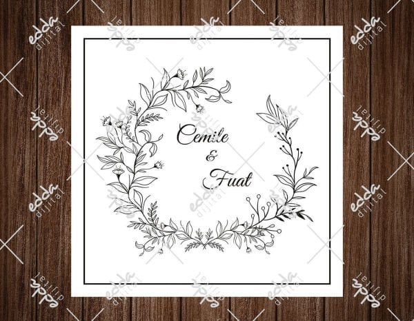 Siyah Çember Yaprak Desenli Dans Pisti Kaplaması