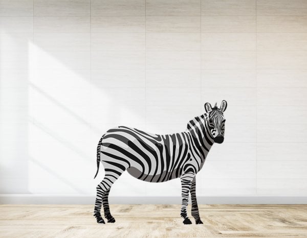 Safari Zebra Temalı Ayaklı Pano