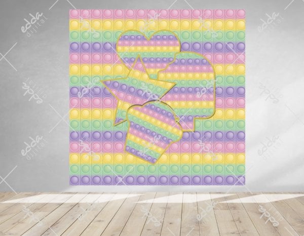 Popit ve Pastane Temalı Doğum Günü Afişi