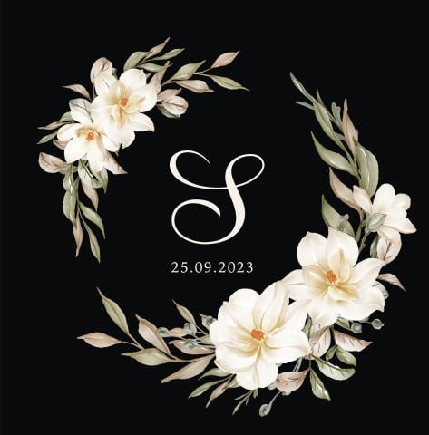 Beyaz Çiçek Desenli Dans Pisti Kaplaması