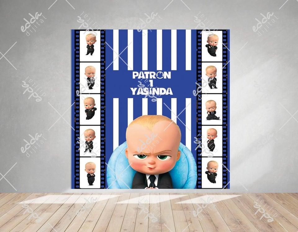 Baby Boss Temalı Doğum Günü Afişi