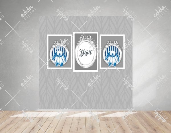 Çerçeve ve Tavşan Temalı Baby Shower Afişi