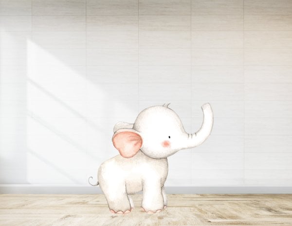 Safari Beyaz Fil Temalı Ayaklı Pano