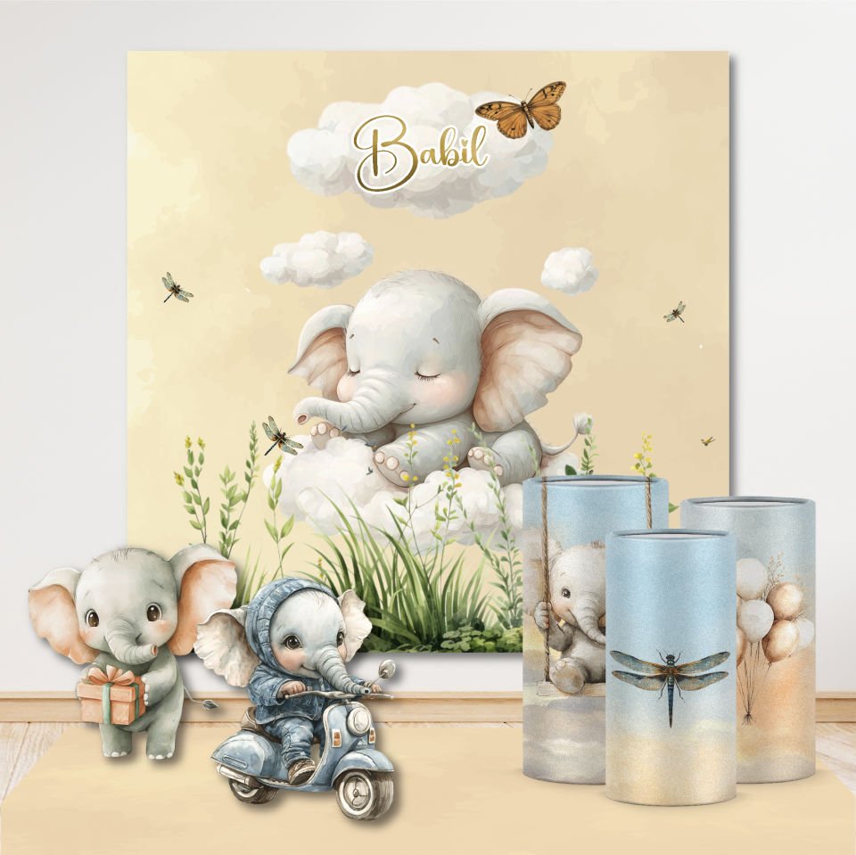 Sevimli Fil Konseptli Mega 3 Paket