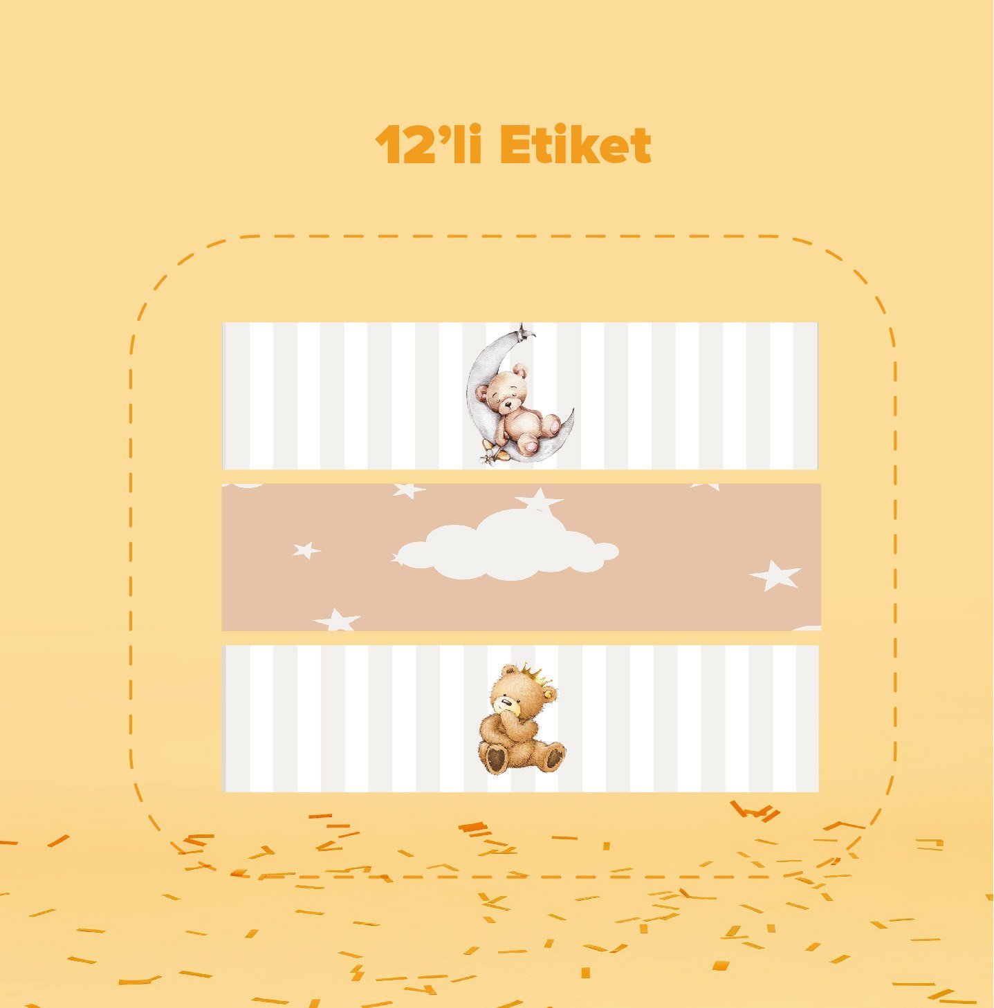 Ayıcık Temalı Su Şişesi Etiketi