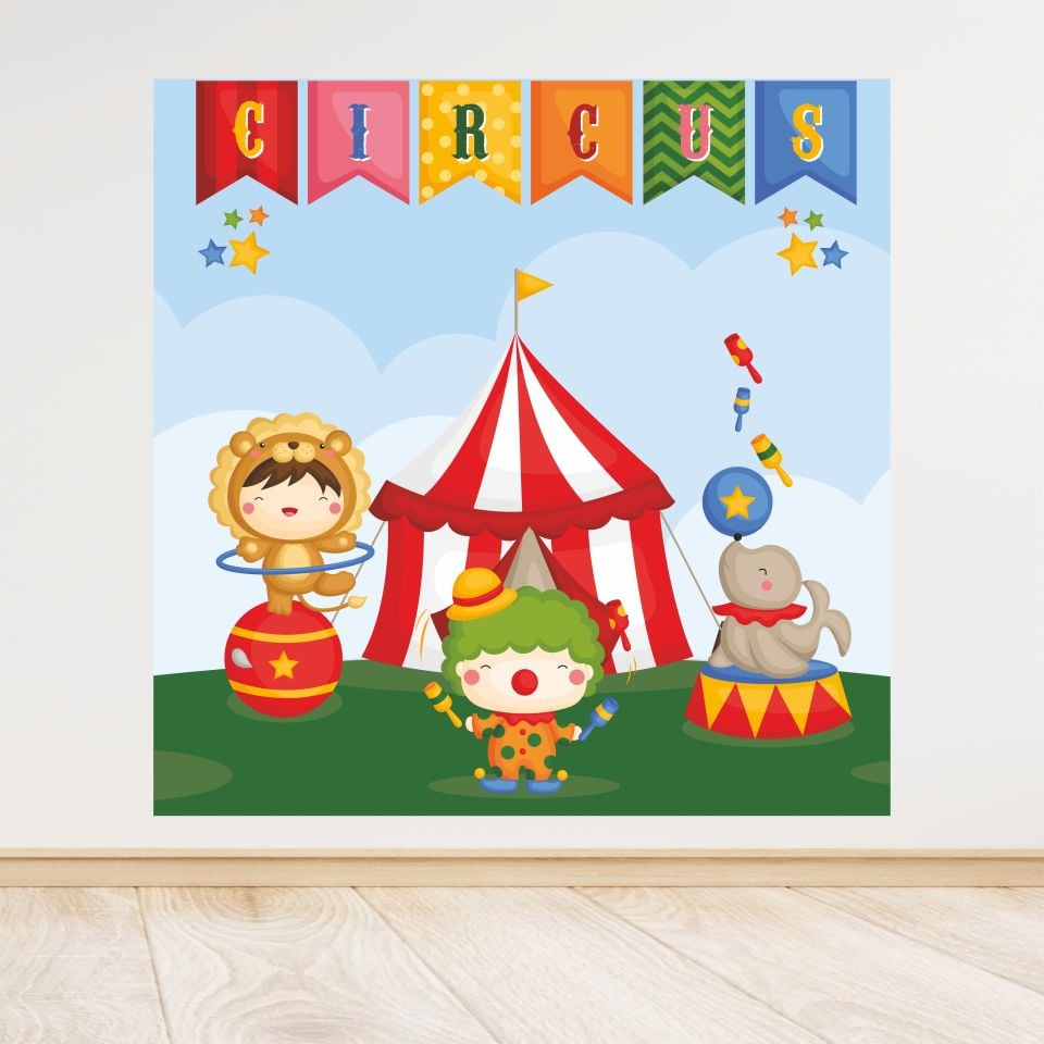 Sirk Temalı Doğum Günü Afişi