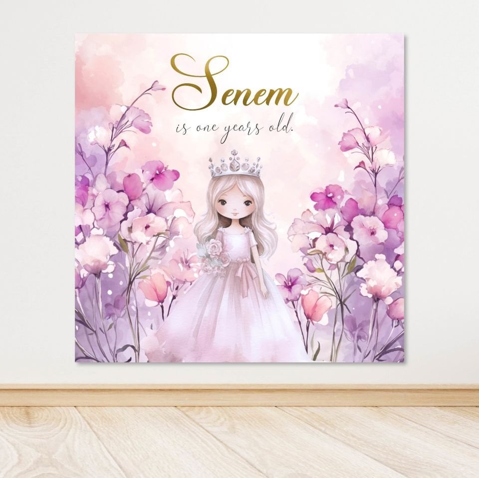 Prenses Temalı Doğum Günü Afişi