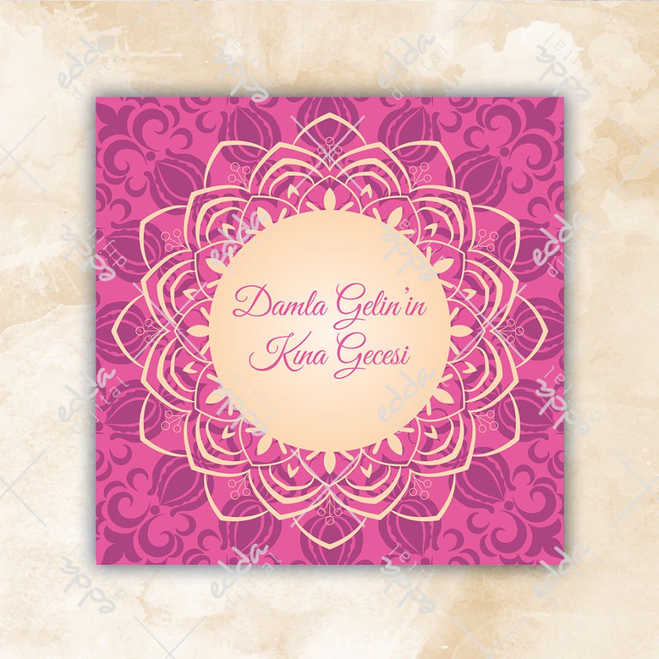 Pembe Altın Lale Desenli Dans Pisti Kaplaması