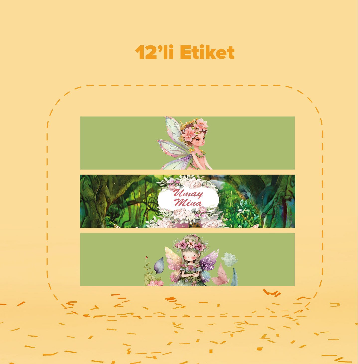 Peri Temalı Su Şişesi Etiketi