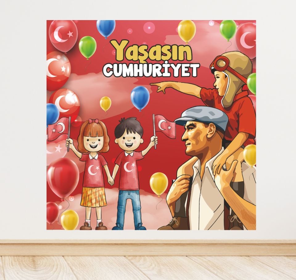 29 Ekim Cumhuriyet Bayramı Temalı Doğum Günü Afişi
