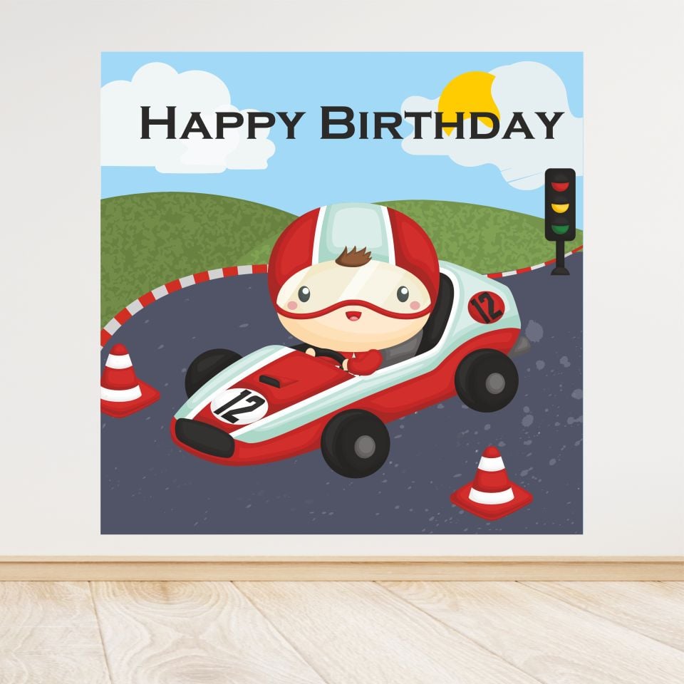 Araba Temalı Doğum Günü Afişi