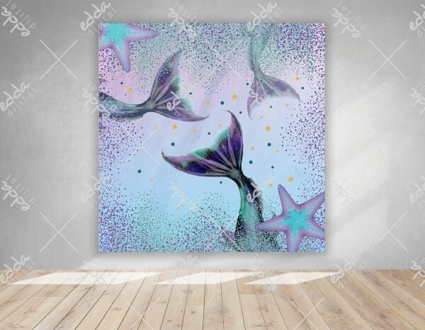 Deniz Kızı Temalı Yıldızlı Afiş