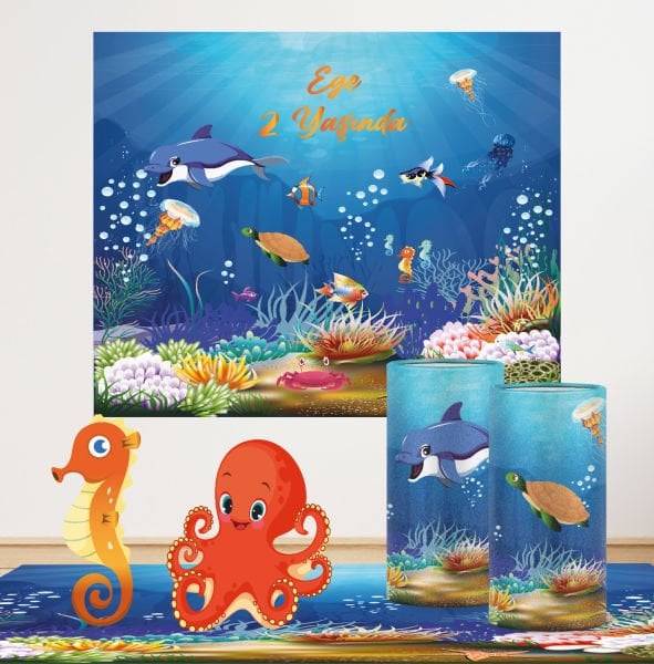 Mavi Deniz Altı Konseptli Mini 1 Paket