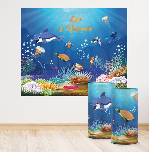 Mavi Deniz Altı Konseptli Mini 4 Paket