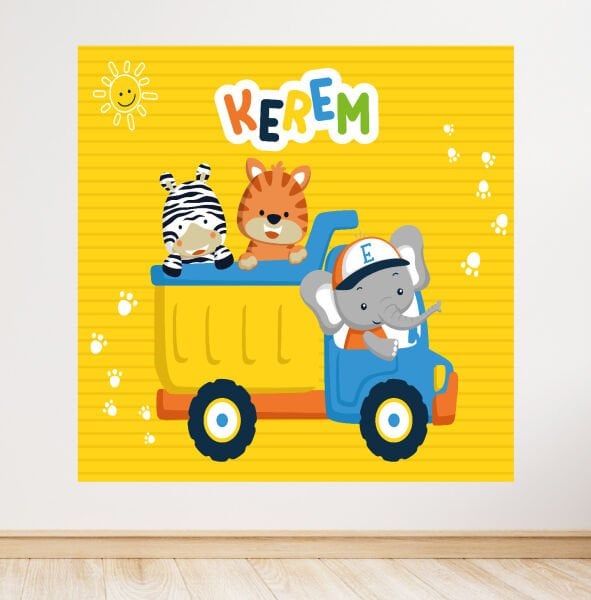 Cute Cars Konseptli Doğum Günü Afişi