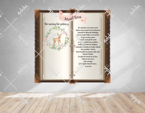 Kitap ve Ceylan Temalı Doğum Günü Afişi