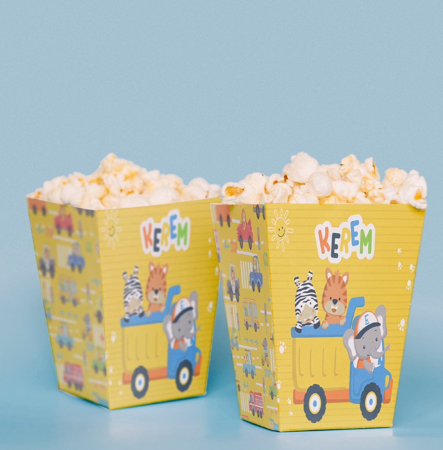 Cute Cars Konseptli Pop Corn Kutusu