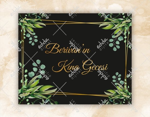 Gold İsim Detaylı Siyah Dans Pisti Kaplaması