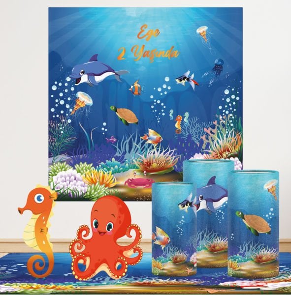 Mavi Deniz Altı Konseptli Mega 1 Paket