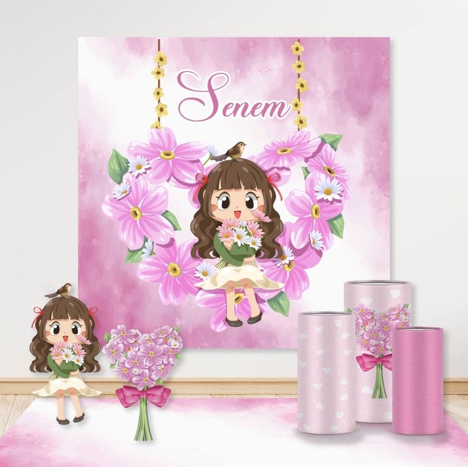 Çiçekli Kız Konseptli Mega 3 Paket