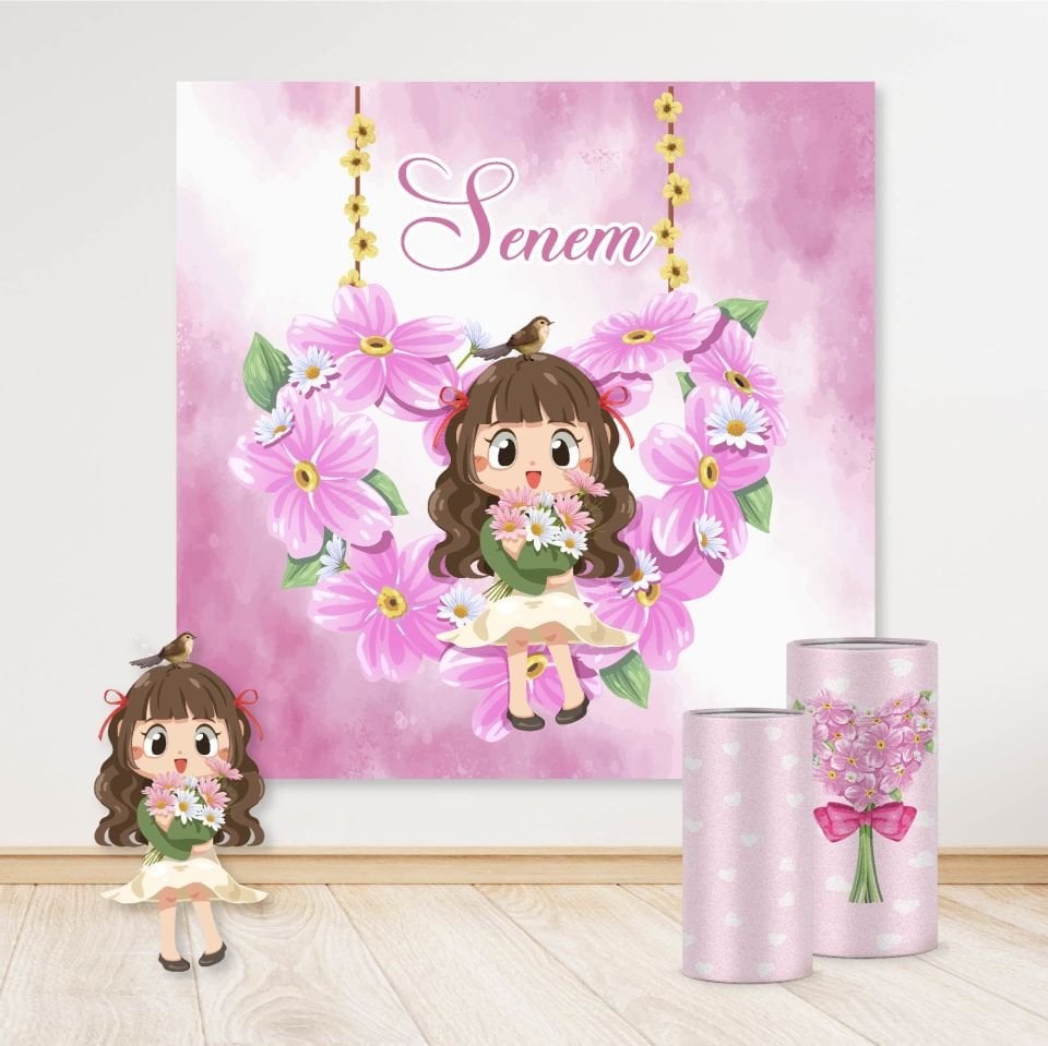 Çiçekli Kız Konseptli Mega 4 Paket