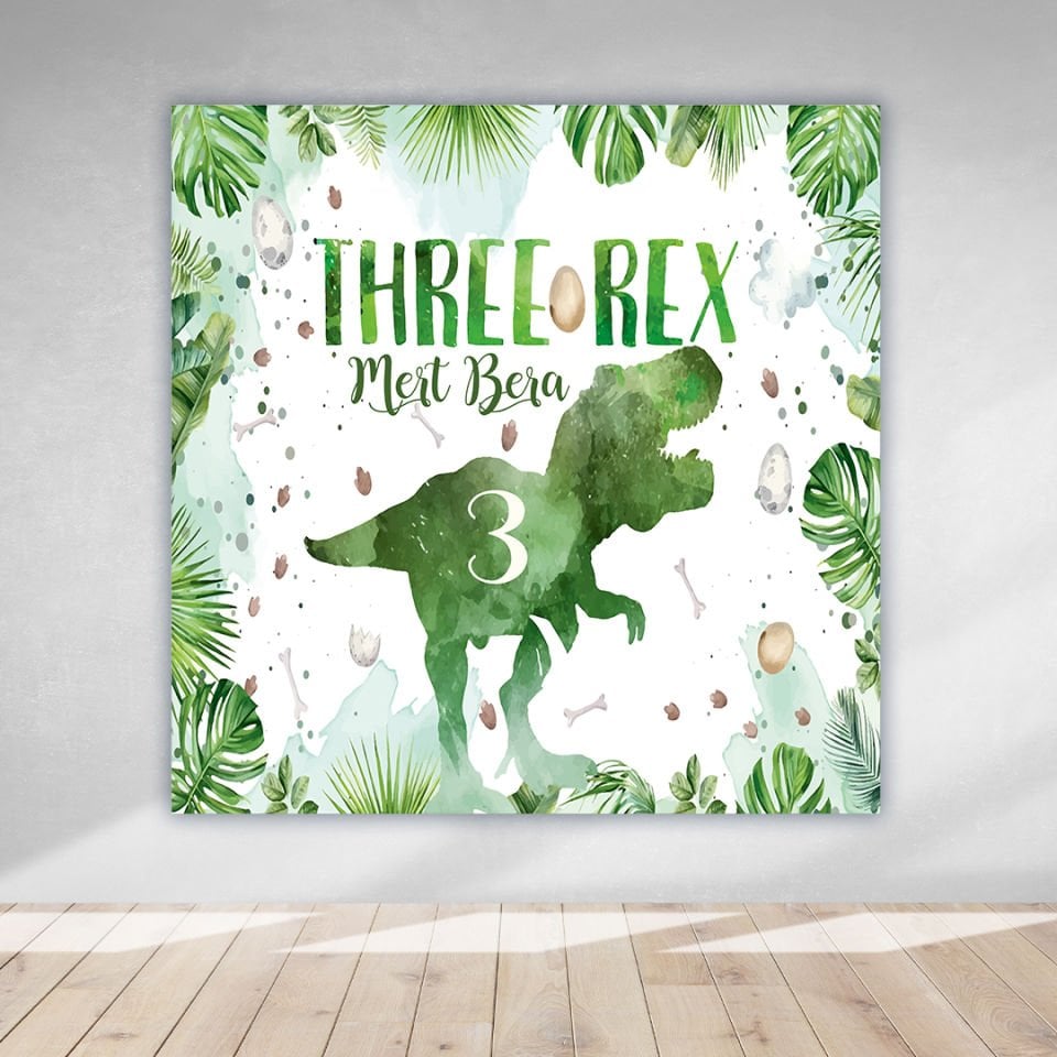 Dinozor Temalı Doğum Günü Afişi