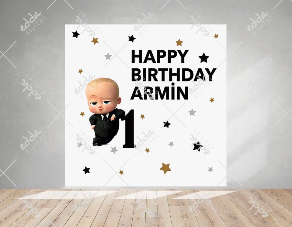 Baby Boss Temalı Doğum Günü Afişi