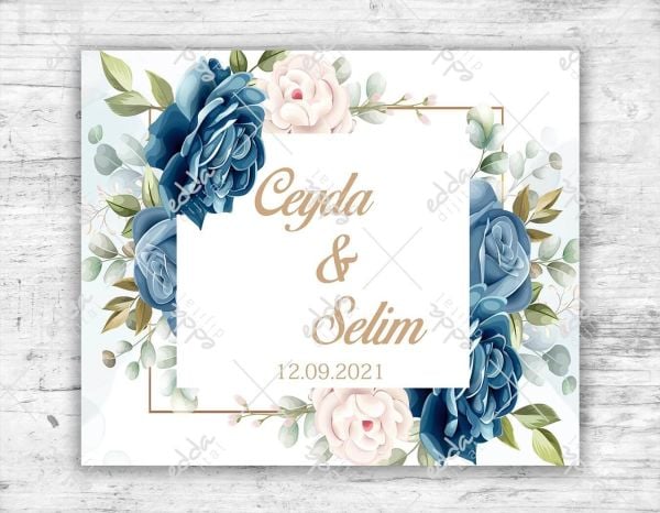 Mavi Güller Desenli Dans Pisti Kaplaması