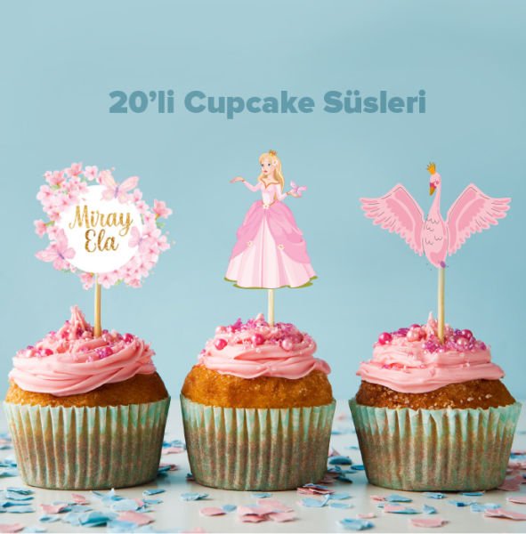 Prenses Konseptli Cupcake Süsü