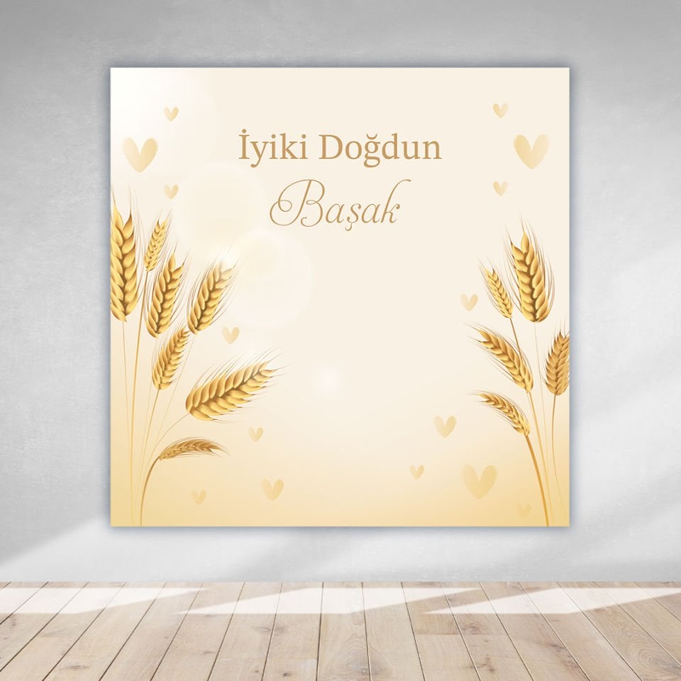 Buğday Temalı Doğum Günü Afişi