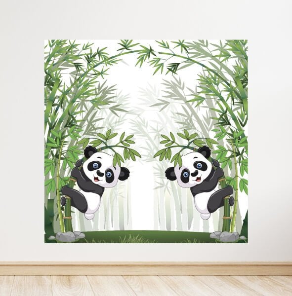 Bambu ve Pandalar Temalı Doğum Günü  Afişi