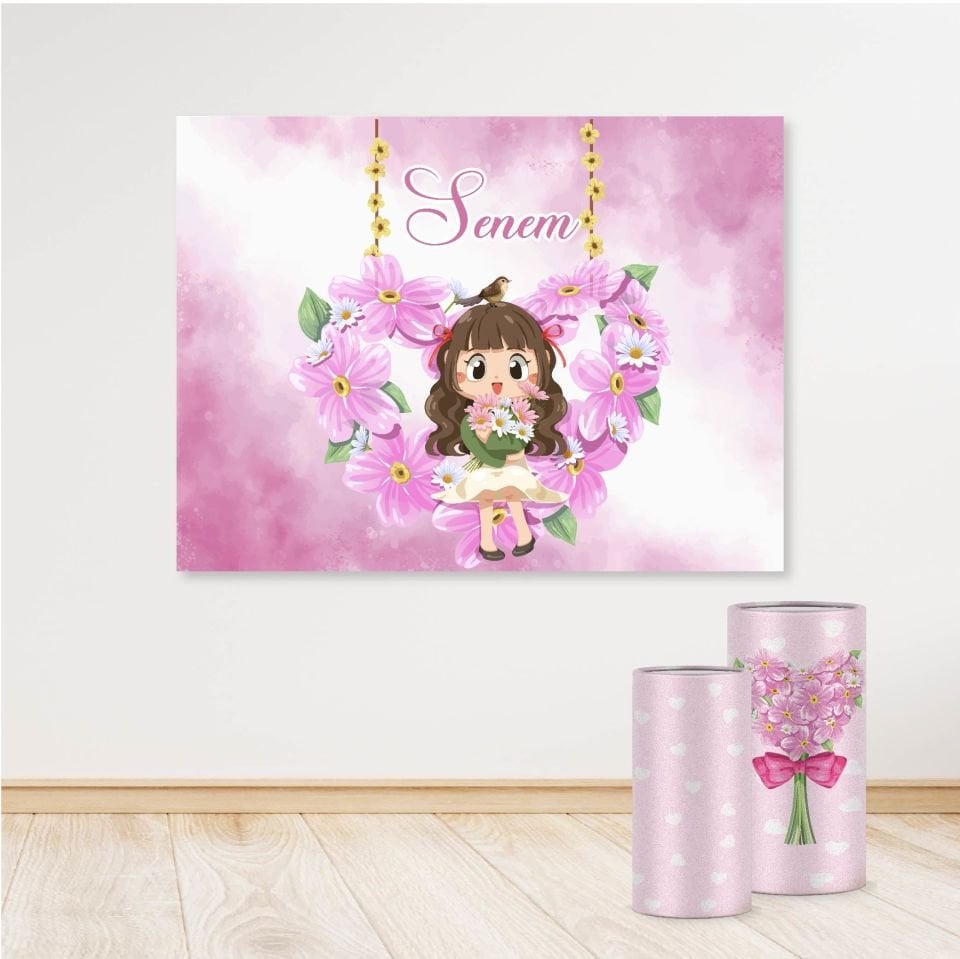 Çiçekli Kız Konseptli Mini 4 Paket