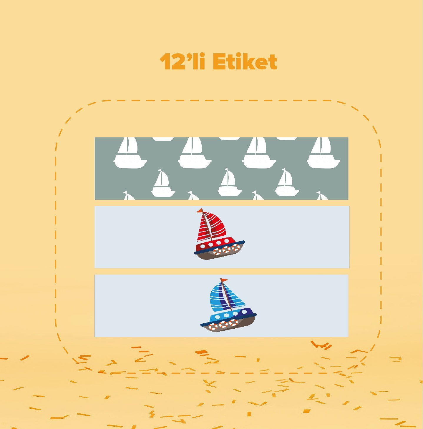 Denizci Temalı Su Şişesi Etiketi