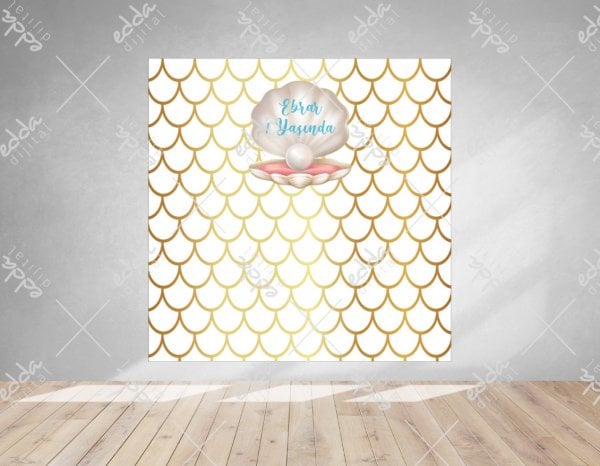 İnci Temalı Doğum Günü Afişi