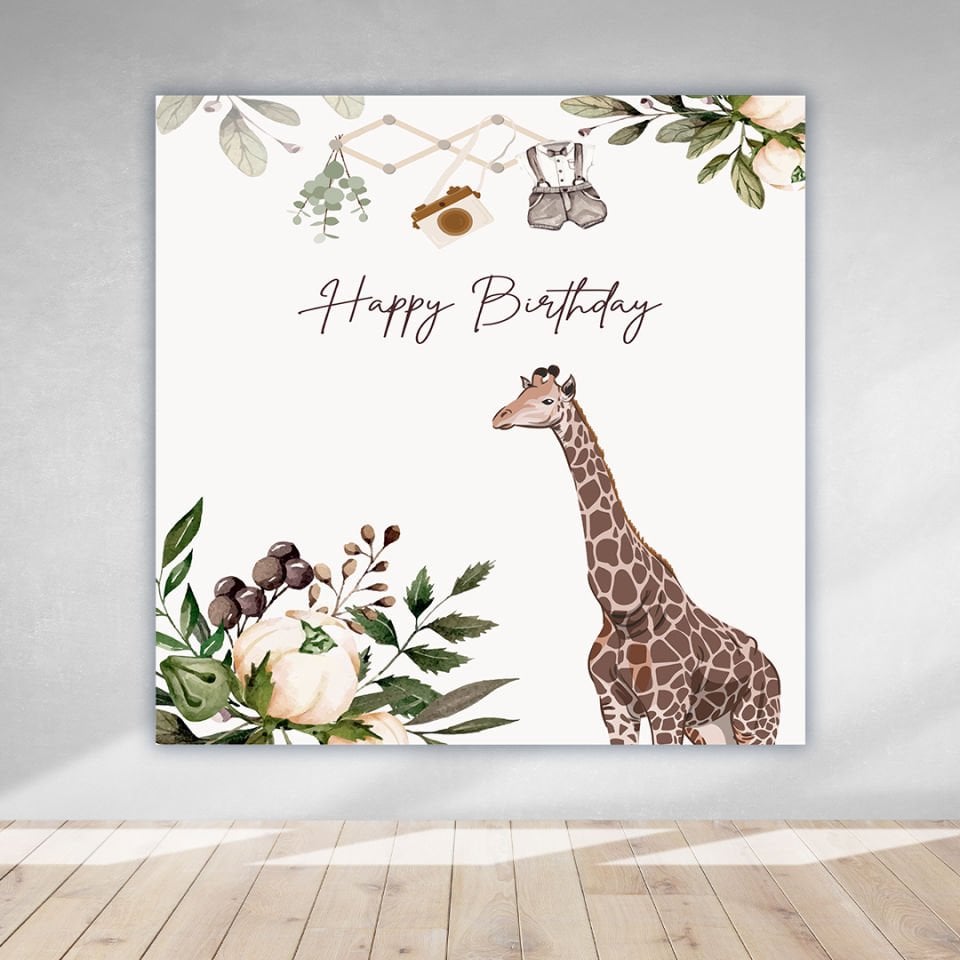 Safari Temalı Doğum Günü Afişi