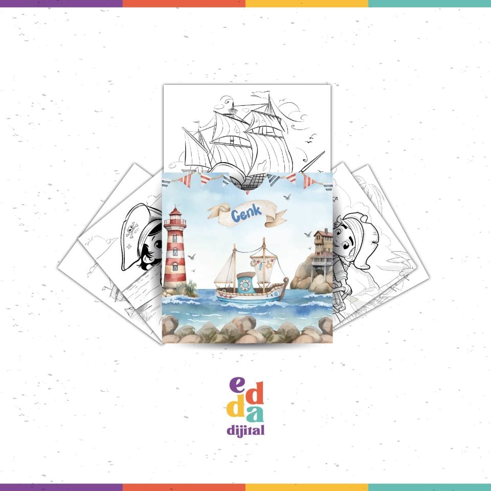 Deniz Temalı Boyama Kartları