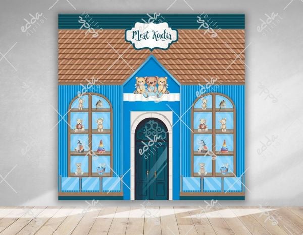 Ayıcık Dükkanı Temalı Doğum Günü Afişi