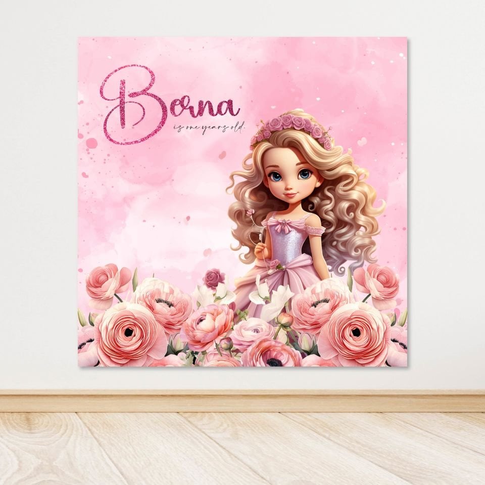 Prenses Temalı Doğum Günü Afişi