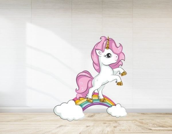 Gökkuşağı Unıcorn Temalı Ayaklı Pano