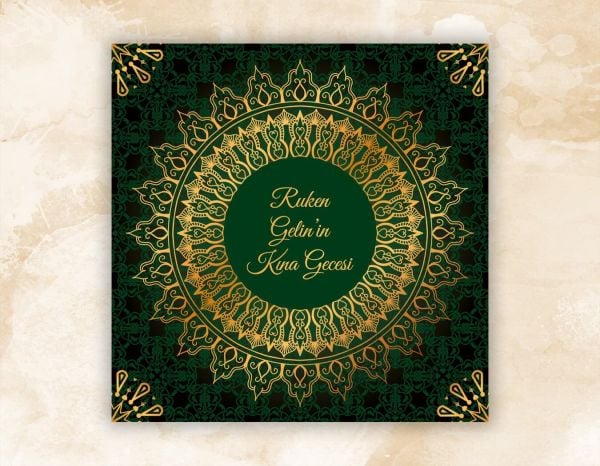 Desenli Yeşil Kına Pisti Kaplaması