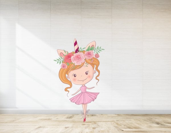 Unıcorn Çiçekli Kız Temalı Ayaklı Pano