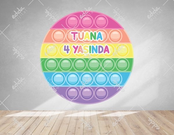 Popit Temalı Doğum Günü Afişi