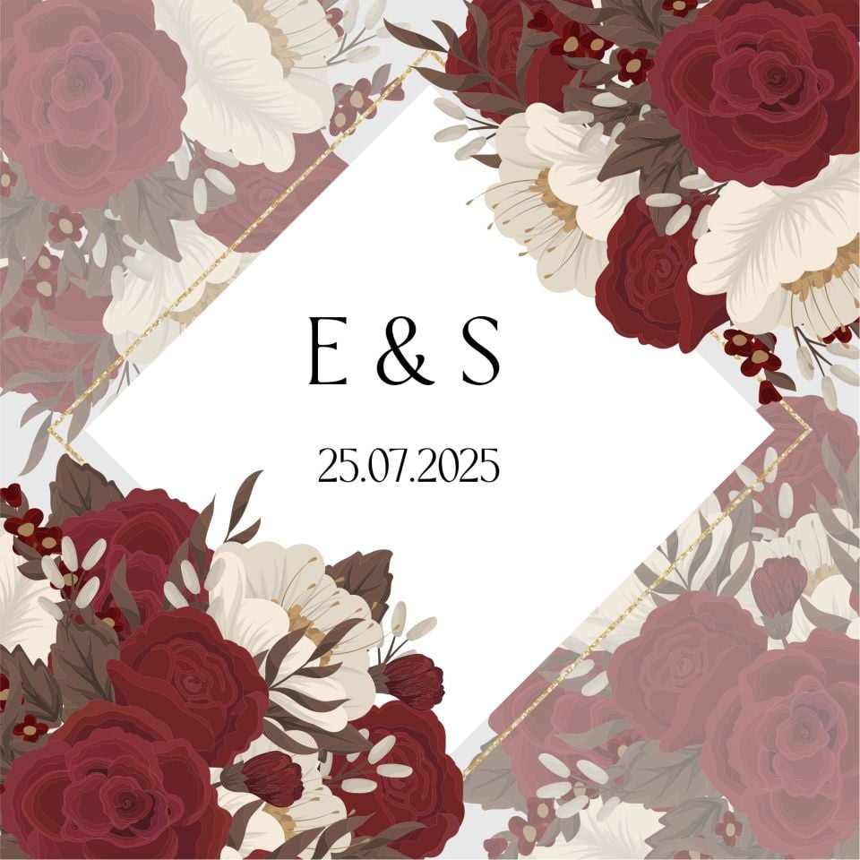 Kırmızı Gül Desenli Dans Pisti Kaplaması