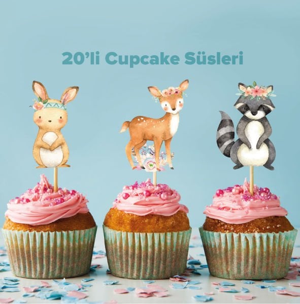 Woodland Konseptli Cupcake Süsü